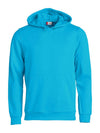 Felpa Basic Turchese Azzurro con Cappuccio Tascone a Marsupio Bambino