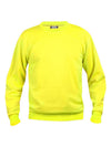 Felpa Clique Basic Giallo Fluo Girocollo