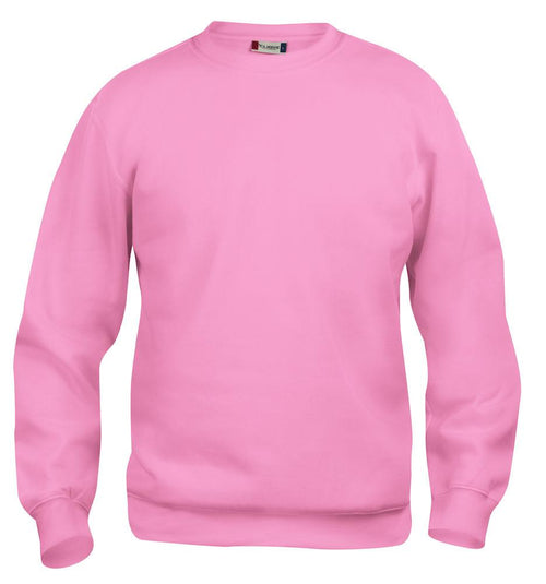 Felpa Clique Basic Rosa Girocollo