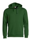 Felpa Clique Basic Verde Scuro con Cappuccio Tascone a Marsupio