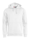 Felpa Clique Basic Bianco con Cappuccio Tascone a Marsupio Taglie Forti