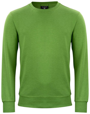 Felpa Classic Girocollo Verde Melange Felpa Alta Grammatura con Taschino Nascosto