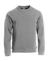 Felpa Classic Girocollo Grigio Melange Felpa Alta Grammatura con Taschino Nascosto Taglie Forti
