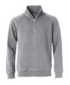 Felpa Classic Mezza Zip Grigio Melange Taglie Forti