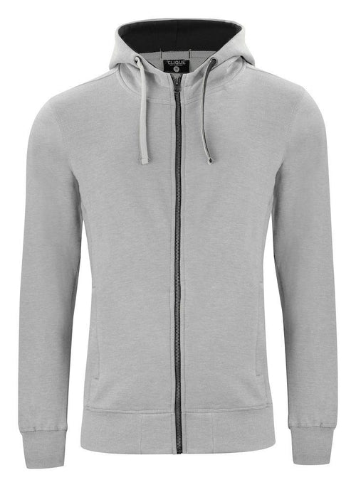 Felpa Clique Classic Grigio Melange Zip/Cappuccio Uomo 300 grammi