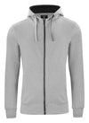 Felpa Clique Classic Grigio Melange Zip/Cappuccio Uomo 300 grammi Taglie Forti
