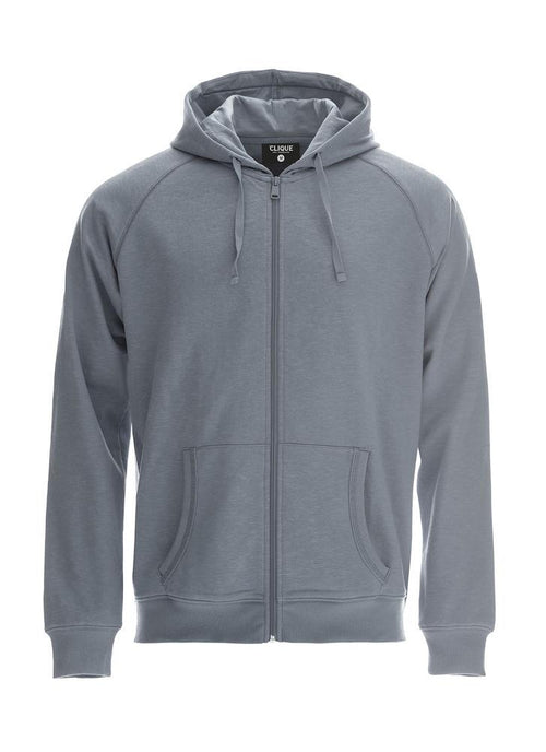 Felpa Loris Grigio Zip Cappuccio Felpa Tessuto Fiammato con Tasche
