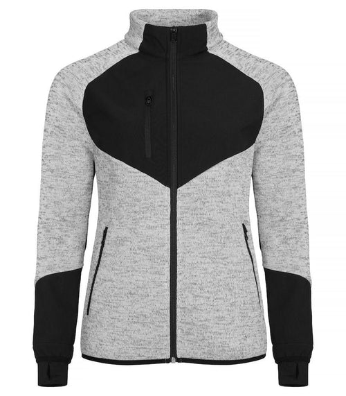 Giacca in Pile Clique Haines Grigio Cenere Donna con Inserti in Softshell Giubbino Antivento Rinforzato con Tasche Zip Intera