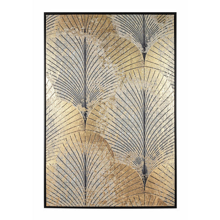 Quadro moderno Stampa su tela Oro su nero 83 X 122 cm minimalista bold