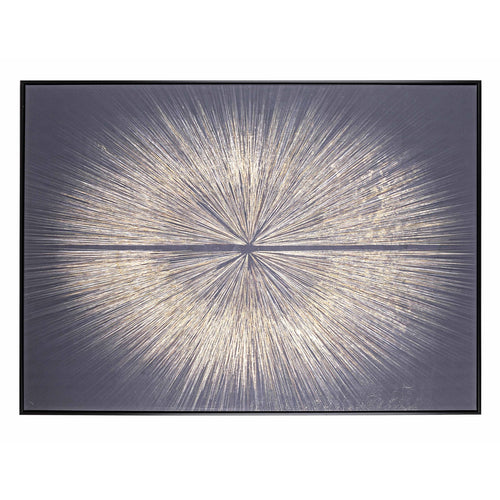 Quadro moderno Quadro moderno Stampa su tela Oro su nero 102 X 142 cm minimalista bold
