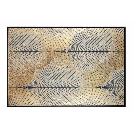 Quadro moderno Stampa su tela Oro su nero 83 X 122 cm minimalista bold