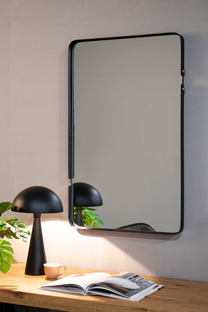 Specchio da parete con cornice in acciaio "Zena"