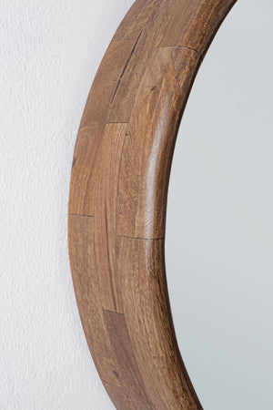 Specchio con cornice in legno "Sherman" Ø 55x10 cm