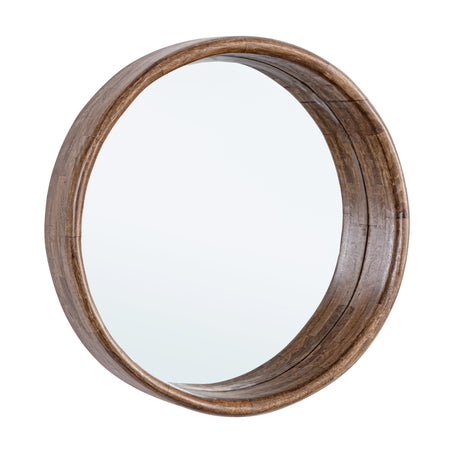 Specchio con cornice in legno "Sherman" Ø 55x10 cm