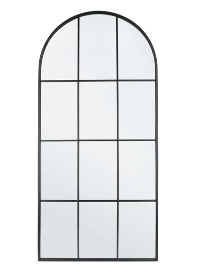 Specchio con cornice in metallo Window con piedistallo h 80x2,5x170 cm
