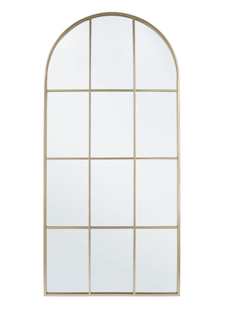 Specchio con cornice in metallo "Window" con piedistallo h 80x2,5x170 cm