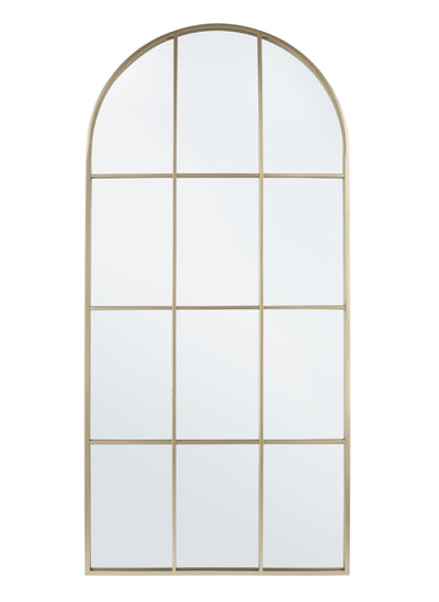 Specchio con cornice in metallo Window con piedistallo h 80x2,5x170 cm