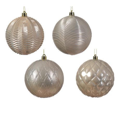 Palline per albero di Natale in vetro color champagne decorate da Ø10 cm