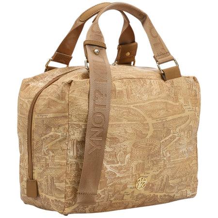 YNot borsa Boston bag small beige linea GUM stampa Roma GUM009S5