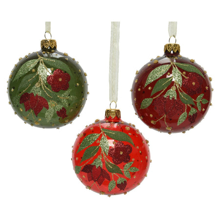 Palline per albero di Natale in vetro decorato da Ø 8 cm, confezione da 12 pezzi