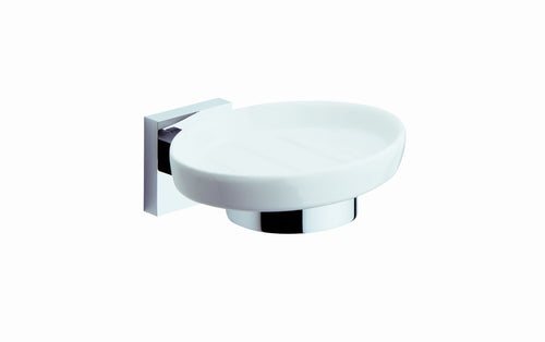 METAFORM - PORTA SAPONETTA KUBE 028 IN ACCIAIO INOX E CERAMICA