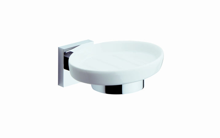 METAFORM - PORTA SAPONETTA "KUBE 028" IN ACCIAIO INOX E CERAMICA