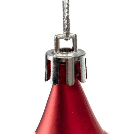 Palline per albero di Natale Babbo in plastica color Rosso Chiaro da 8,5 cm