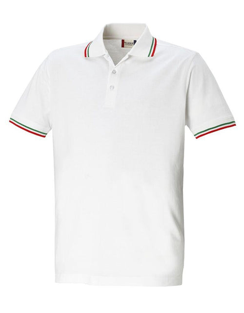 Polo Amarillo Bianco Polo Manica Corta con Profili Tricolore