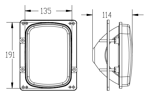 Proiettore anteriore 191x135mm adattabile New Holland 5138349
