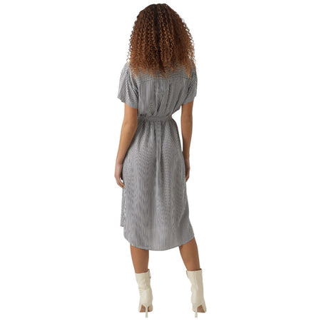 Vero Moda vestito t-shirt a righe bianco blu Bumpy 10279684