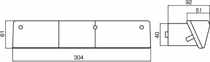 Fanale posteriore alogeno sx 305x62mm