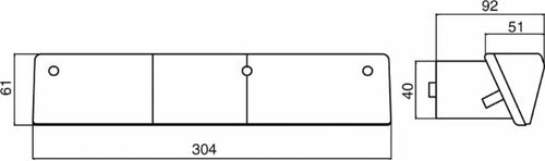 Fanale posteriore alogeno sx 305x62mm