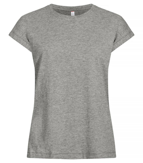 Fashion Top Grigio Melange Maglietta Donna Manica Americana