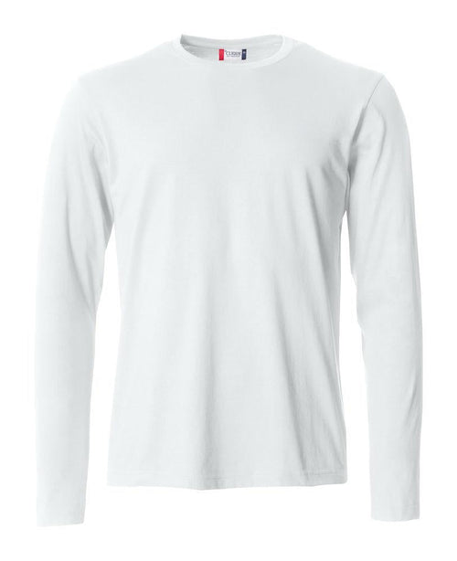 T-Shirt Clique Basic Manica Lunga Bianco 145 gr Taglie Forti
