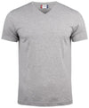 T-Shirt V Basic Grigio Melange T-Shirt Manica Corta Collo a V
