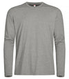 Basic Active-T Grigio Melange T-Shirt Manica Lunga Tessuto Tecnico Sportivo Asciugatura Rapida Taglie Forti