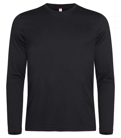Basic Active-T Nero T-Shirt Manica Lunga Tessuto Tecnico Sportivo Asciugatura Rapida Taglie Forti