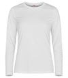 Basic Active-T Bianco T-Shirt Manica Lunga Donna Tessuto Tecnico Sportivo Asciugatura Rapida