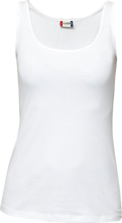 Canotta Carolina Bianco Top Lungo Donna Elasticizzato