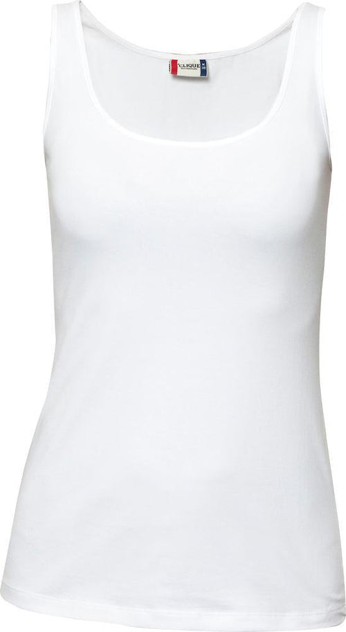 Canotta Carolina Bianco Top Lungo Donna Elasticizzato