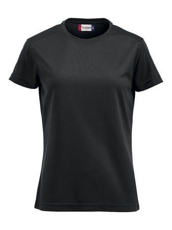 T-Shirt Tecnica Ice Nero Maglietta Donna Sportiva Asciugatura Rapida