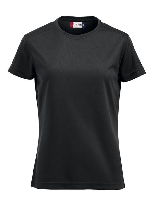 T-Shirt Tecnica Ice Nero Maglietta Donna Sportiva Asciugatura Rapida