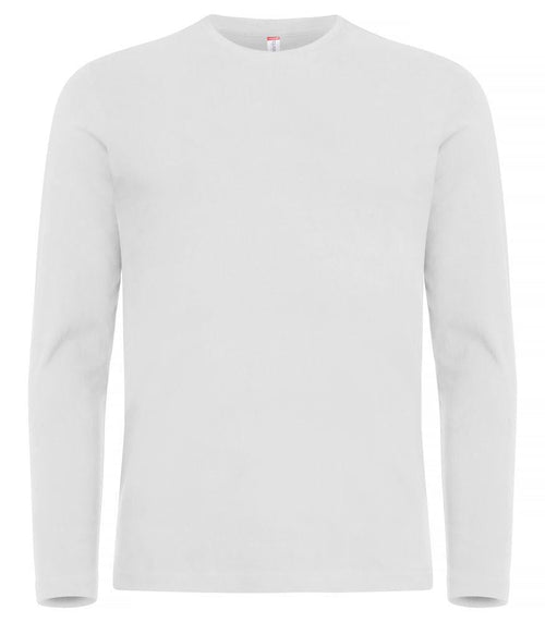 T-shirt Premium Bianco Maglia Clique Manica Lunga Premium 180 gr