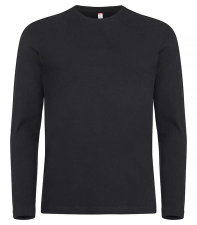 T-shirt Premium Nero Maglia Clique Manica Lunga Premium 180 gr