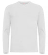 T-shirt Premium Bianco Maglia Clique Manica Lunga Premium 180 gr Taglie Forti