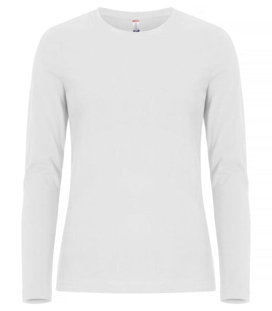 T-shirt Premium Bianco Maglia Donna Clique Manica Lunga Premium 180 gr