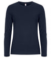T-shirt Premium Blu Maglia Donna Clique Manica Lunga Premium 180 gr
