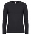 T-shirt Premium Nero Maglia Donna Clique Manica Lunga Premium 180 gr