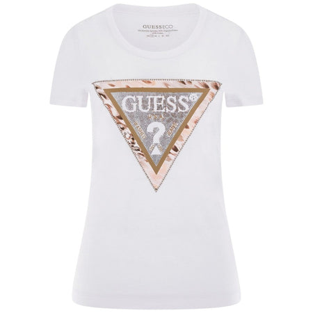 Guess t-shirt bianca Cheeta W5RI22 J1314 G011 T-shirt Guess