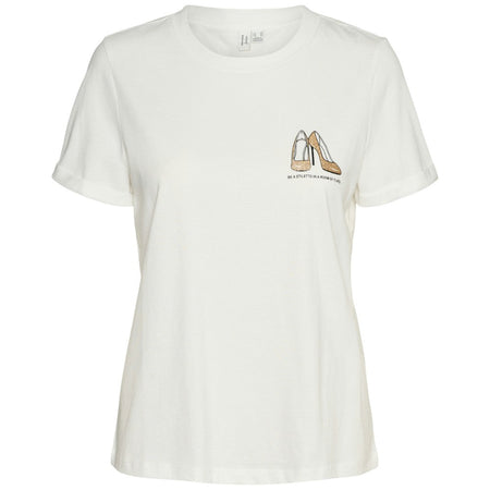 Vero Moda t-shirt bianca con stampa oro glitter art. Villa 10324551 T-shirt Vero Moda